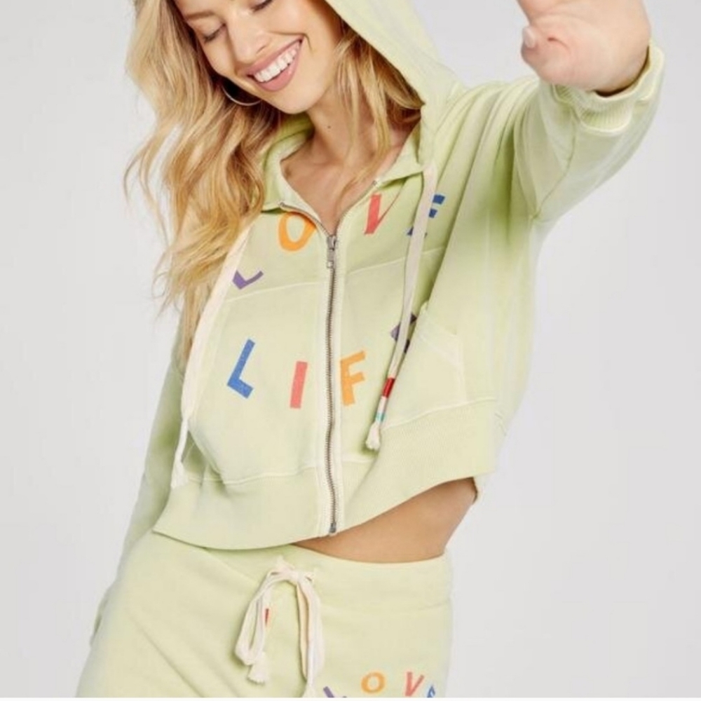 WILDFOX, Knit Love Life Long Sleeve Coordinating Cropped Statement Jacket